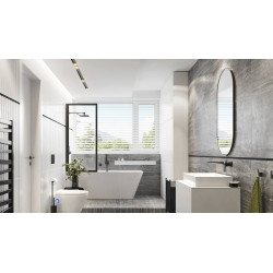 Excellent Revia lustro łazienkowe 100x50cm owalne  czarny mat