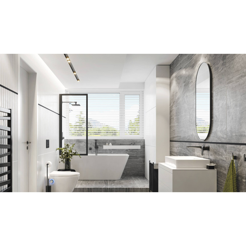 Revia lustro łazienkowe 100x50cm owalne, czarny mat