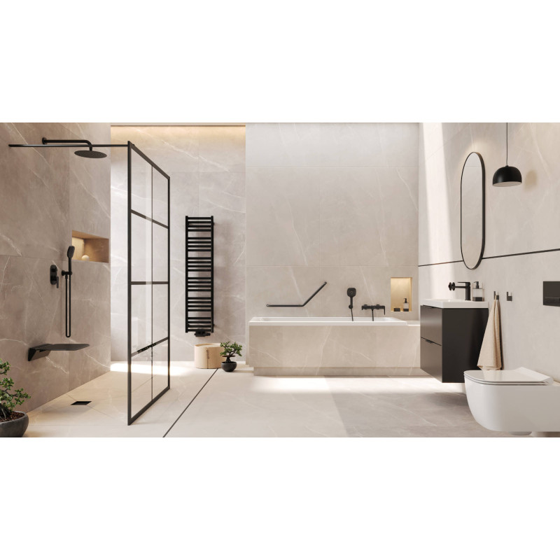 Revia lustro łazienkowe 100x50cm owalne, czarny mat