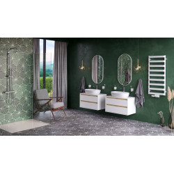 Excellent Revia lustro łazienkowe 100x50cm owalne  biały mat