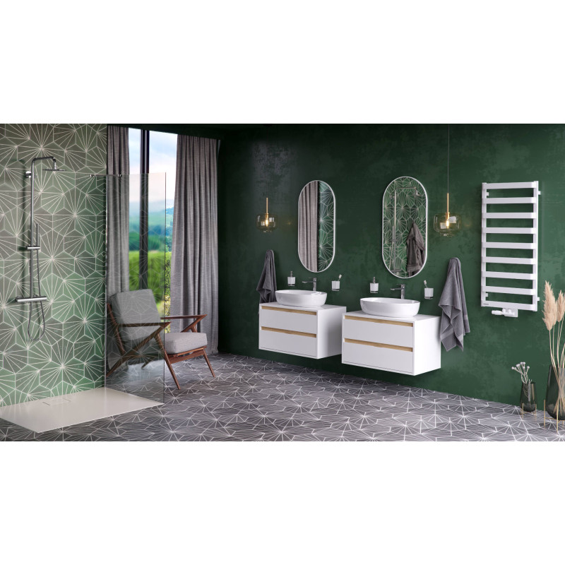 Revia lustro łazienkowe 100x50cm owalne, biały mat