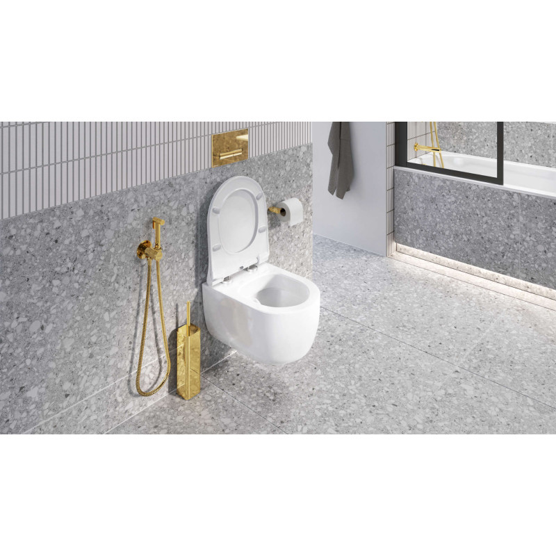 PI bateria bidetowa bidetta ze słuchawką prysznicową, złoty połysk