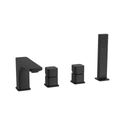 Excellent Keria bateria wannowa 4 otworowa  czarny mat