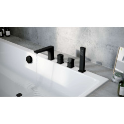 Keria bateria wannowa 4 otworowa, czarny mat