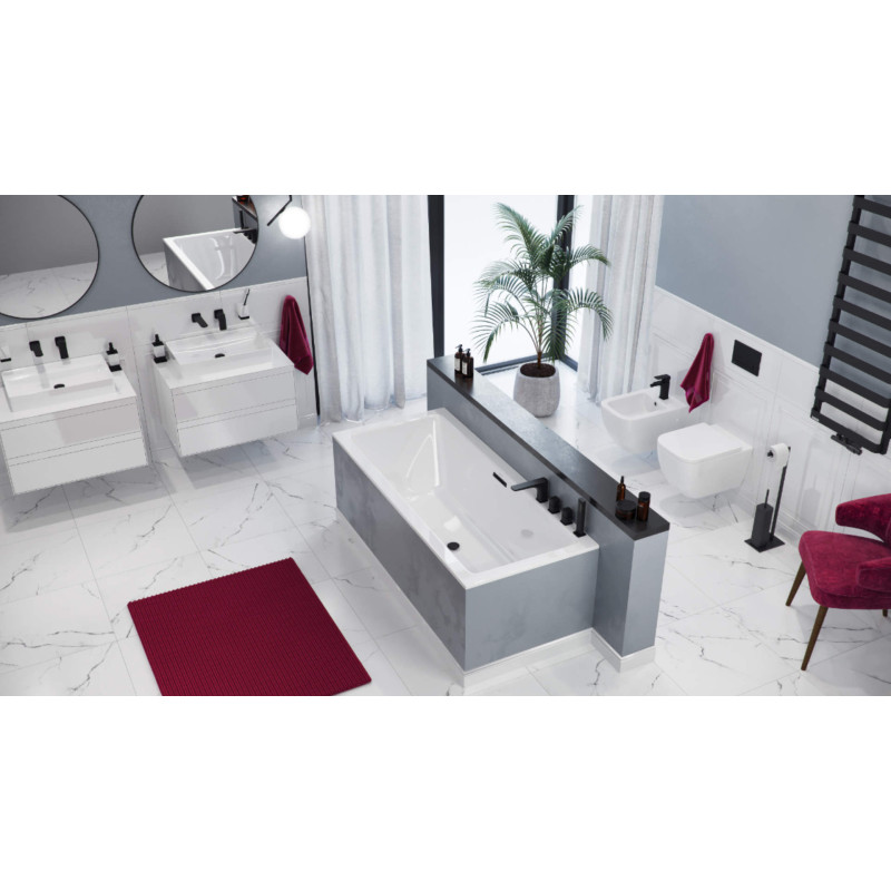 Excellent Keria bateria wannowa 4 otworowa  czarny mat