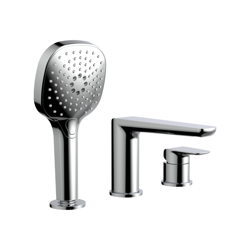 Clever 2.0 bateria wannowa 3-otworowa, chrom