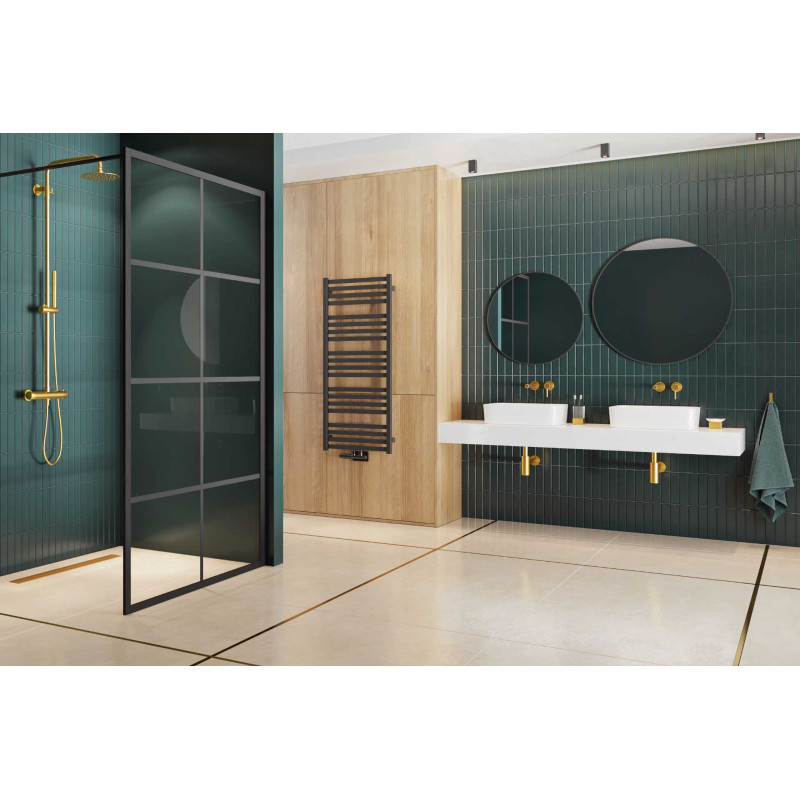 Horos grzejnik łazienkowy 121x50 cm, czarny soft