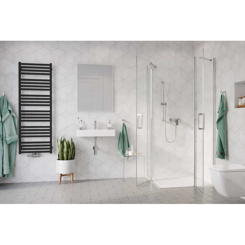 Horos grzejnik łazienkowy 146x50 cm, czarny soft