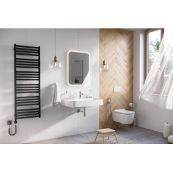 Horos grzejnik łazienkowy 146x50 cm, czarny soft