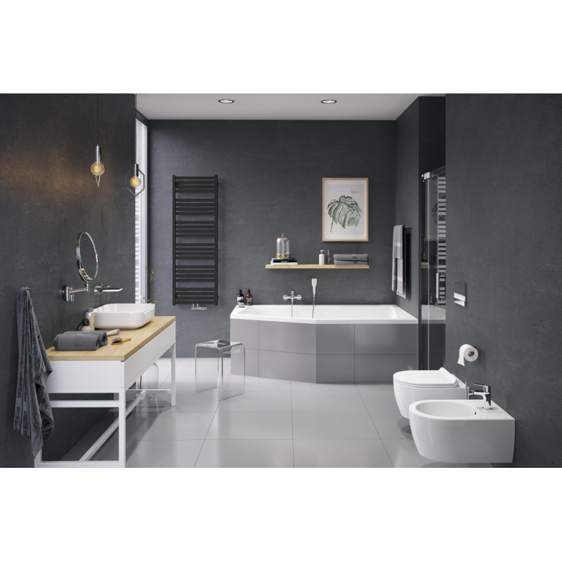 Horos grzejnik łazienkowy 146x50 cm, czarny soft