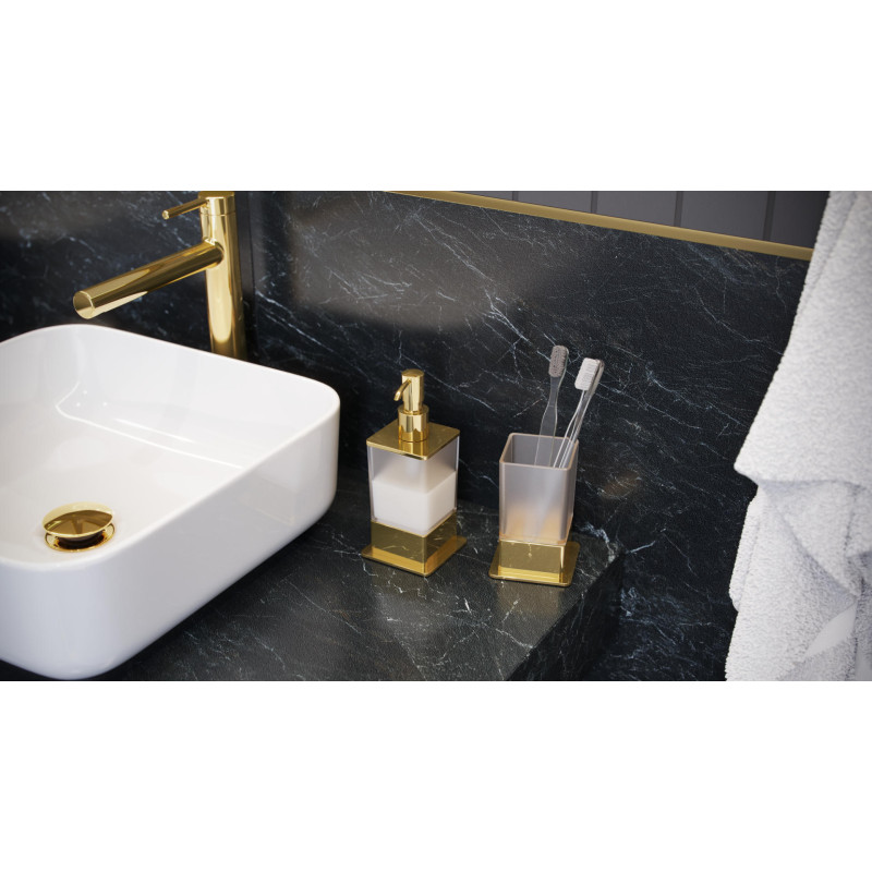 Excellent Riko dozownik stojący do mydła w płynie  złoty połysk