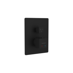 Keria bateria prysznicowo-wannowa podtynkowa 3 funkcyjna, termostatyczna, czarny mat