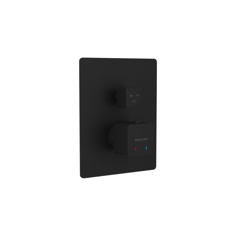 Keria bateria prysznicowo-wannowa podtynkowa 3 funkcyjna, termostatyczna, czarny mat