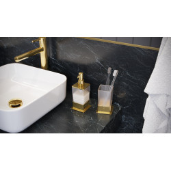 Riko kubek stojący szklany, złoty połysk