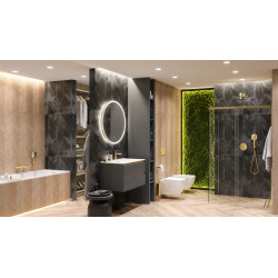 Riko kubek stojący szklany, złoty połysk