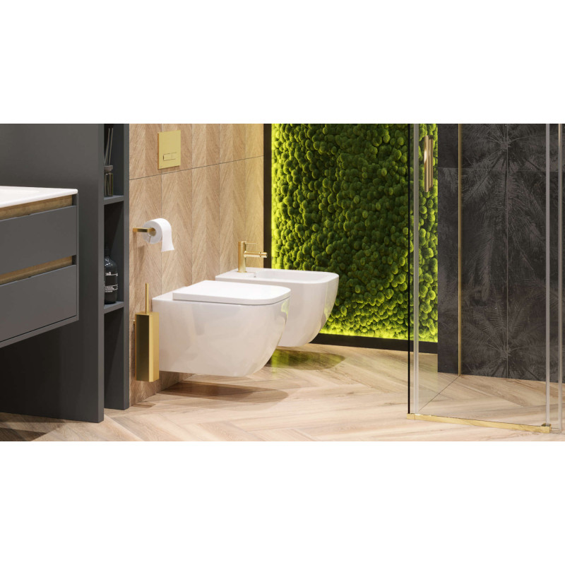 Riko szczotka wolnostojąca/do ściany, złoty połysk