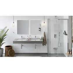 Keria zestaw prysznicowo-wannowy podtynkowy z deszczownicą 25 x 25 cm, 3 funkcyjny, czarny mat