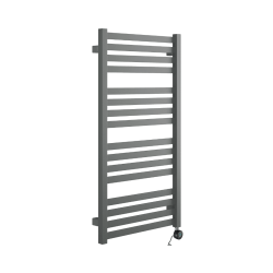 Horos grzejnik łazienkowy elektryczny 96x50 cm z grzałką elektryczną 400W, szary metalik