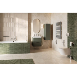 Horos grzejnik łazienkowy elektryczny 96x50 cm z grzałką elektryczną 400W, szary metalik