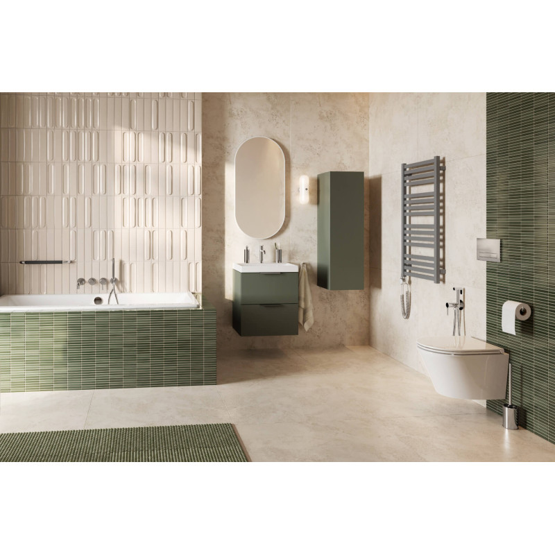 Horos grzejnik łazienkowy elektryczny 96x50 cm z grzałką elektryczną 400W, szary metalik