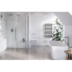 Horos grzejnik łazienkowy elektryczny 96x50 cm z grzałką elektryczną 400W, szary metalik