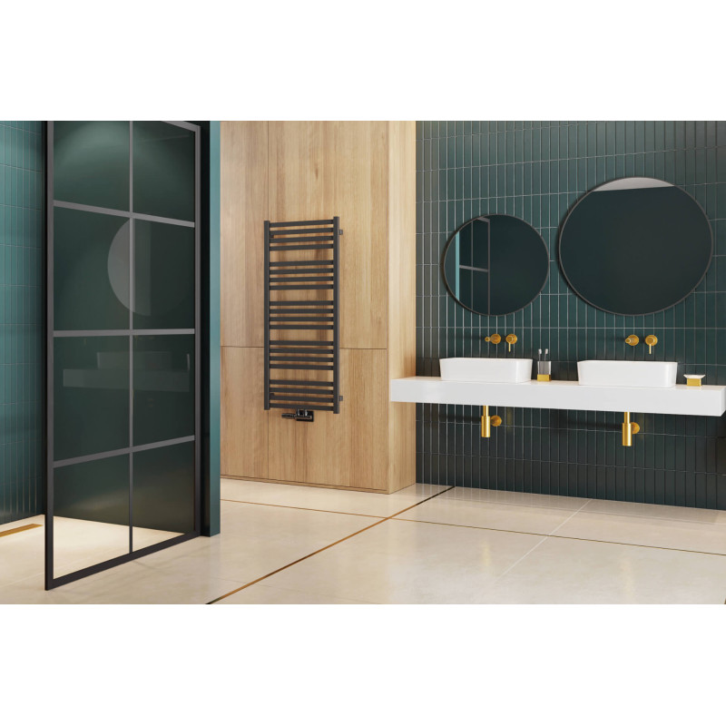 Volaro 2.0 zestaw zintegrowany termostat grzejnikowy lewy, czarny mat