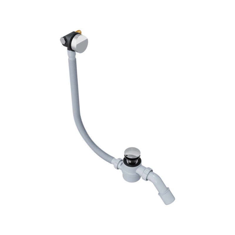 Hover syfon wannowy z napełnianiem czyszczony od góry, rozmiar do każdej wanny, chrom