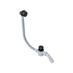 Hover syfon wannowy z napełnianiem czyszczony od góry, rozmiar do każdej wanny, czarny mat