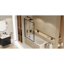 Hover syfon wannowy z napełnianiem czyszczony od góry, rozmiar do każdej wanny, czarny mat