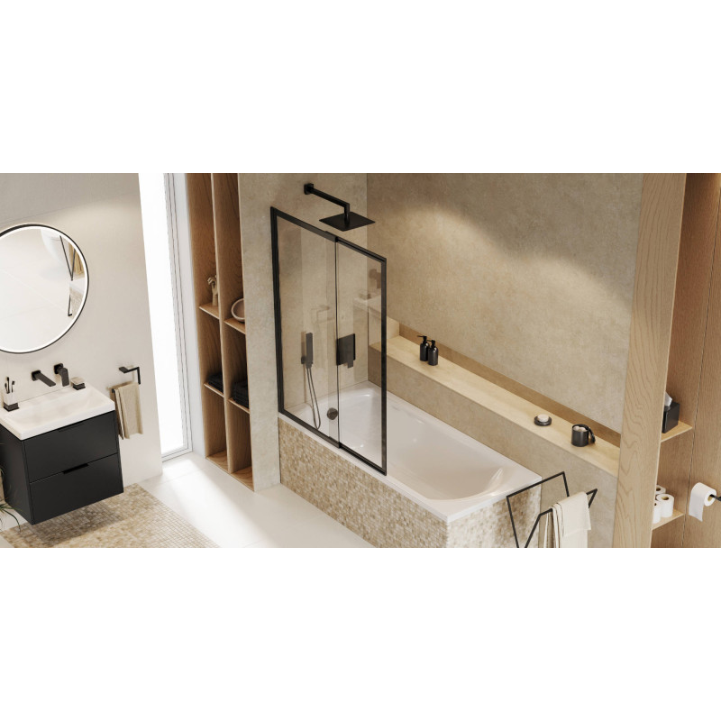 Hover syfon wannowy z napełnianiem czyszczony od góry, rozmiar do każdej wanny, czarny mat