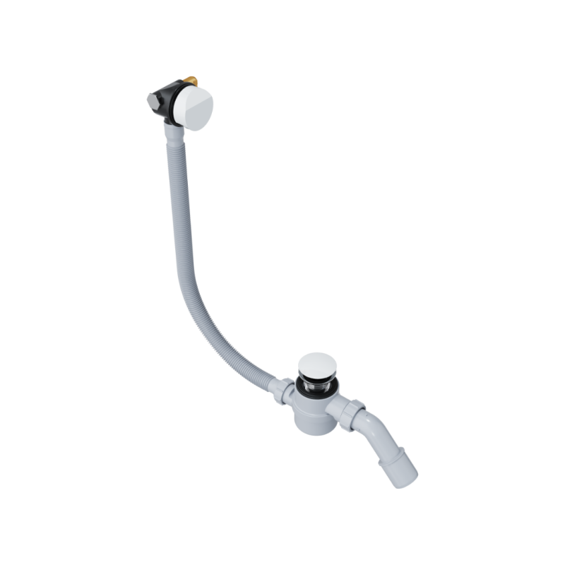 Hover syfon wannowy z napełnianiem czyszczony od góry, rozmiar do każdej wanny, biały połysk