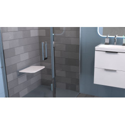 Seduro Premium siedzisko prysznicowe składane, wolnoopadające z powłoką antybakteryjną, biały