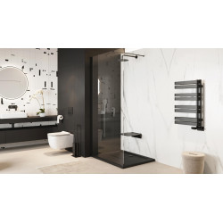 Seduro Premium siedzisko prysznicowe składane, wolnoopadające z powłoką antybakteryjną, czarny