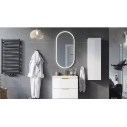 Lumiro lustro łazienkowe 100x50 cm owalne, oświetlenie LED mata grzewcza, rama akrylowa
