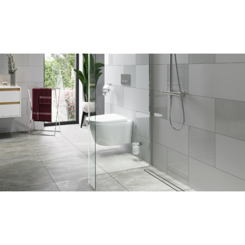 Stilio odpływ liniowy 70 cm z kołnierzem ruszt do wypełnienia płytką, stal nierdzewna