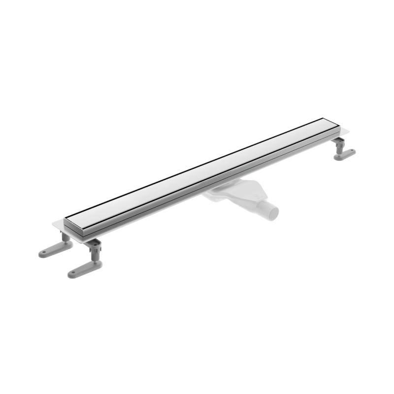 Stilio odpływ liniowy 60 cm z kołnierzem ruszt dekoracyjny, stal nierdzewna polerowana