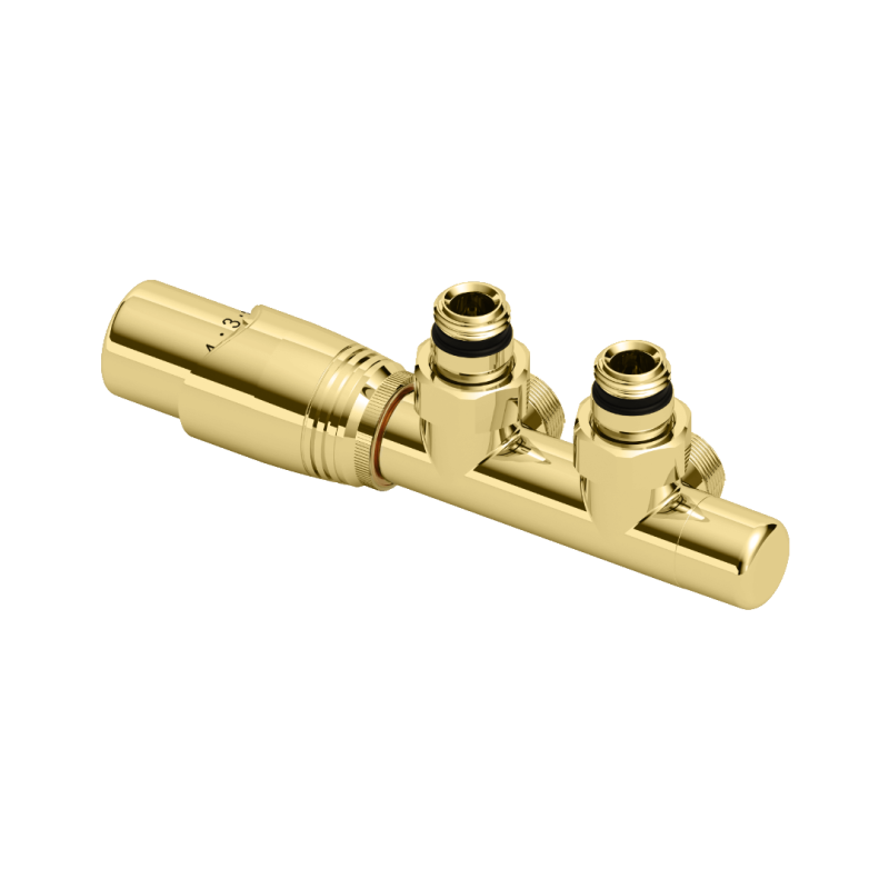 Volaro 2.0 zestaw zintegrowany termostat grzejnikowy lewy, złoty połysk