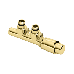 Volaro 2.0 zestaw zintegrowany termostat grzejnikowy prawy, złoty połysk