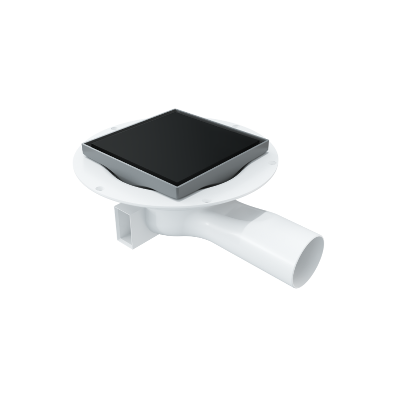 Torvi odpływ punktowy 13x13 cm 2w1 pokrywa stal nierdzewna, czarny mat