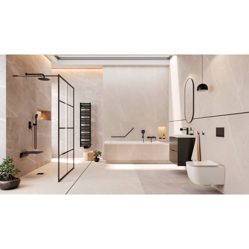 Torvi odpływ punktowy 13x13 cm 2w1 pokrywa stal nierdzewna, czarny mat