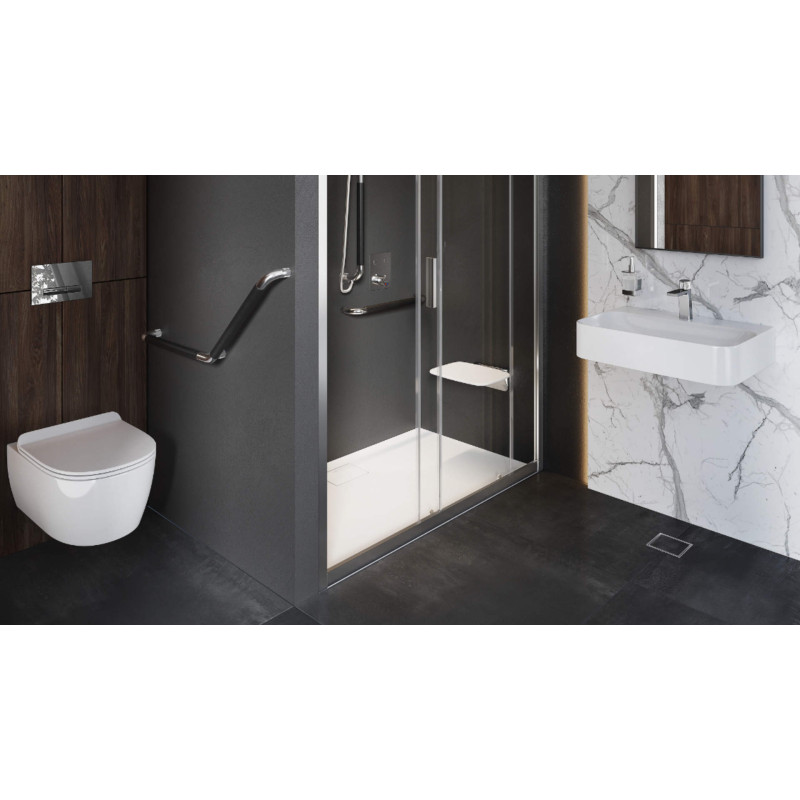 Torvi odpływ punktowy 13x13 cm 2w1 pokrywa stal nierdzewna, czarny mat