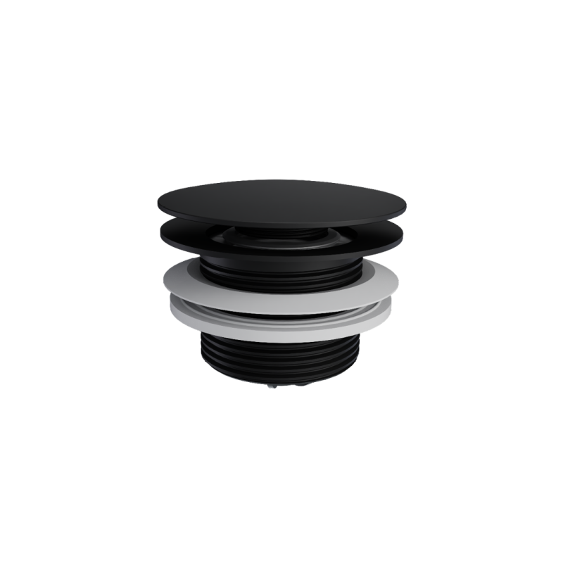 Korek klik-klak do wanien wolnostojących czyszczony od góry, czarny mat