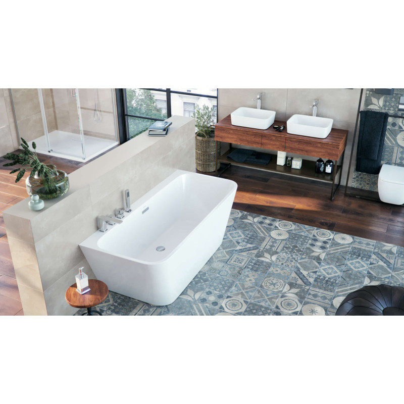 Korek klik-klak do wanien wolnostojących czyszczony od góry, czarny mat