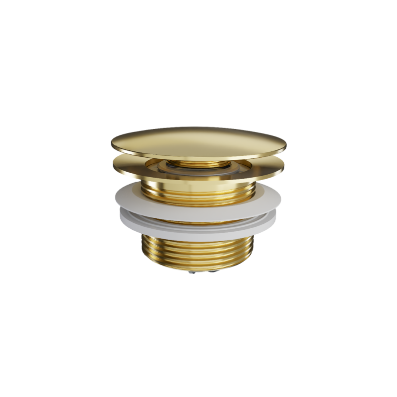 Korek klik-klak do wanien wolnostojących czyszczony od góry, złoty połysk