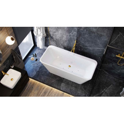 Korek klik-klak do wanien wolnostojących czyszczony od góry, biały połysk