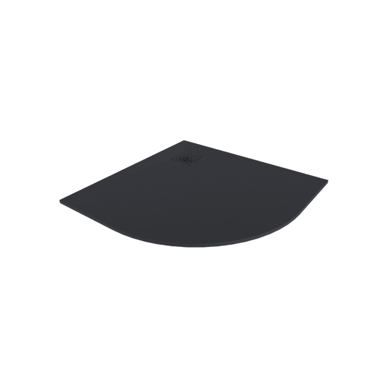 Arda brodzik półokrągły 90x90 cm  kompozytowy, czarny