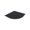 Arda brodzik półokrągły 90x90 cm  kompozytowy, czarny