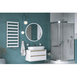 Lumiro lustro łazienkowe 100 cm okrągłe oświetlenie LED mata grzewcza, rama akrylowa