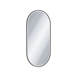 Corido lustro łazienkowe 100x50 cm owalne, oświetlenie LED mata grzewcza, czarny mat