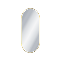 Corido lustro łazienkowe 100x50 cm owalne, oświetlenie LED mata grzewcza, złoty połysk